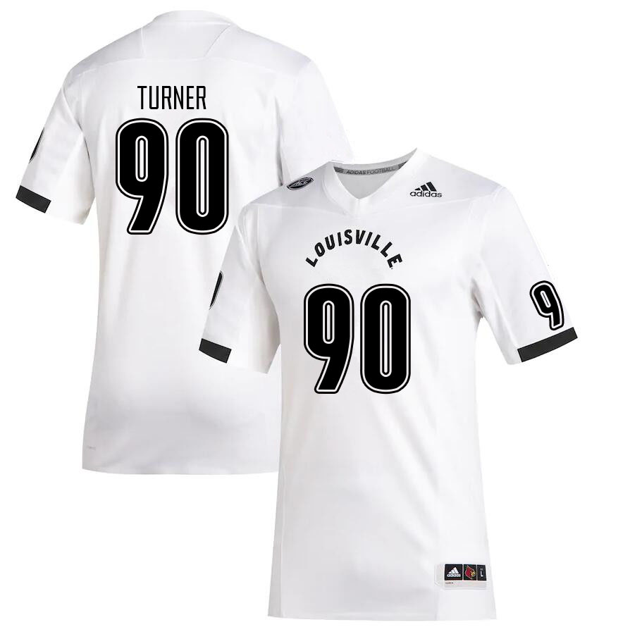 Men #90 Jacquies Turner Louisville Cardinals College Football Jerseys Sale-White - Click Image to Close